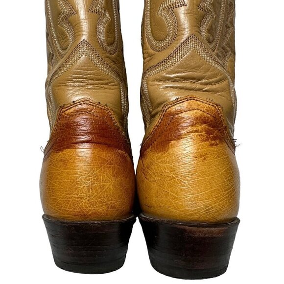 Justin 8737 Boots Smooth Butterscotch Ostrich Leather size Men's 8.5 - Picture 4 of 10